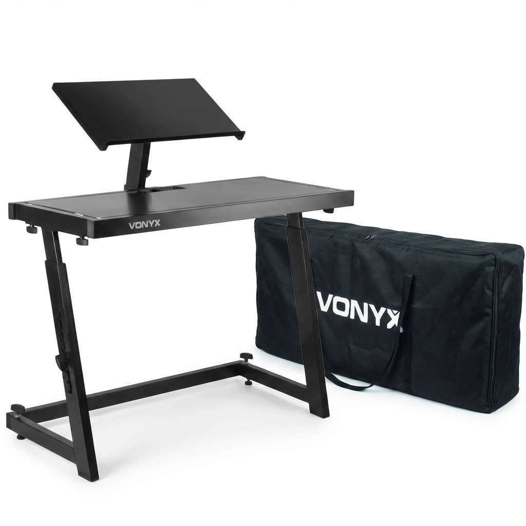 Vonyx DB10 in hoogte verstelbare DJ booth / DJ tafel met plateau en tas