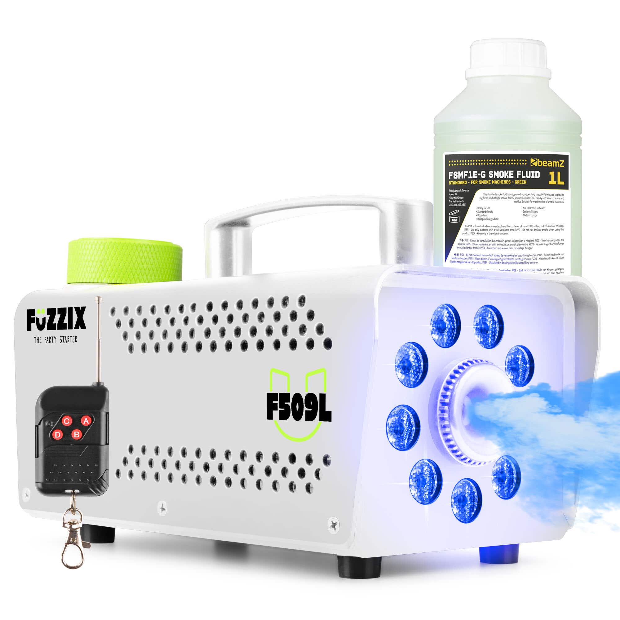 Fuzzix F509LW Witte Party Rookmachine - Met lichteffecten en 1L