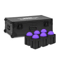 BeamZ Professional KUBE20BK uplight - set van 6 stuks in FCC30 flightcase - Zwart