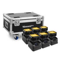 BeamZ Professional set of 6x StarColor72B uplights in FL72B flightcase