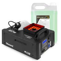 BeamZ BLAZE1200 rookmachine - voor horizontale en verticale rook - met 24x 4W RGBA LED’s - inclusief 5 liter vloeistof