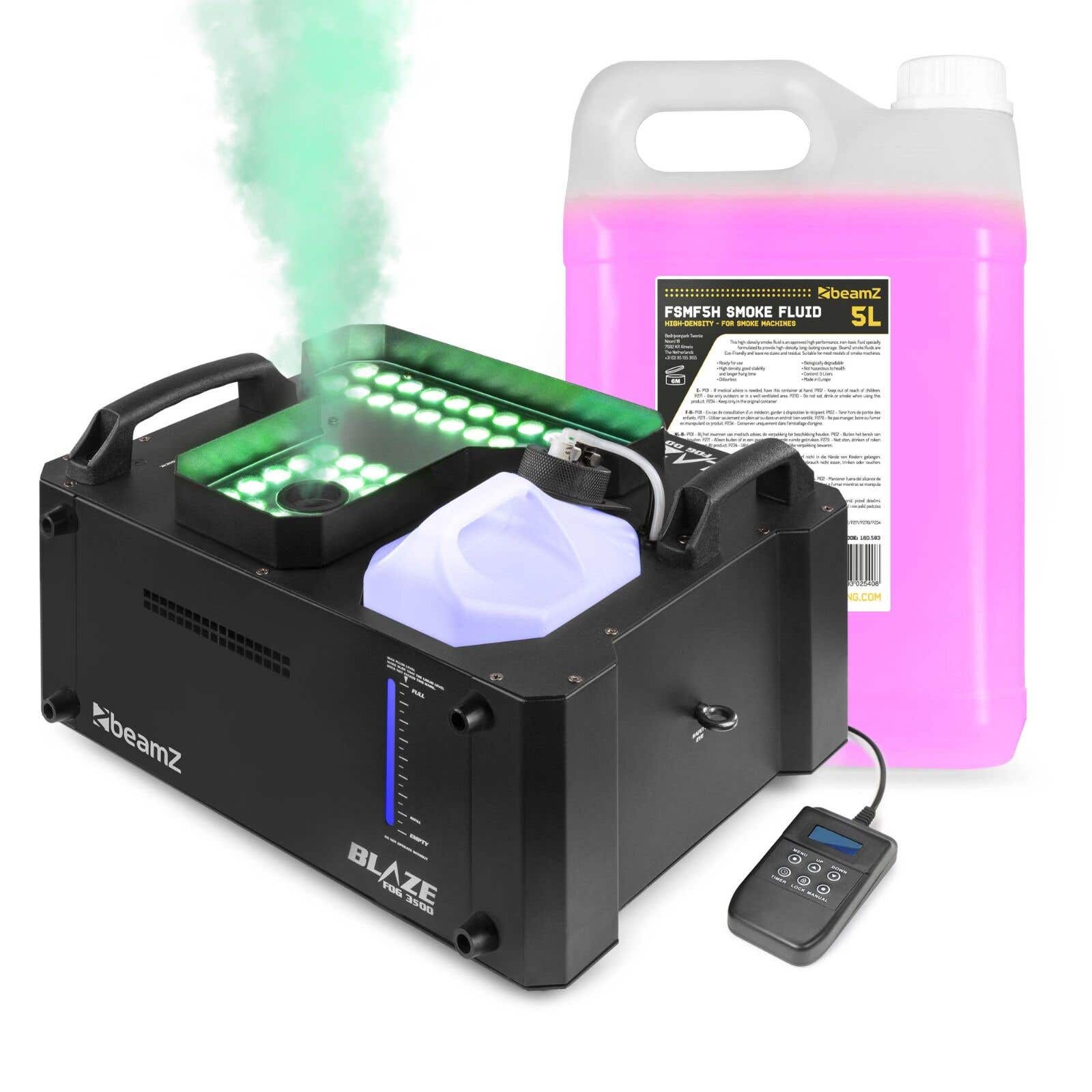 BeamZ BLAZE3500 rookmachine - Horizontale en verticale rook - 48x 4W RGBA LED’s - Met 5L vloeistof