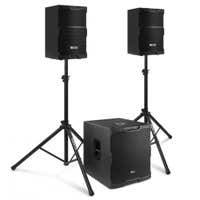 Power Dynamics PDY210 complete geluidsinstallatie - 2.1 actieve speakerset - 15 inch - 1700W - met statieven
