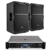 Power Dynamics PDY215 Passieve speakerset met versterker - Ideaal voor horeca - 15 inch - 1600W
