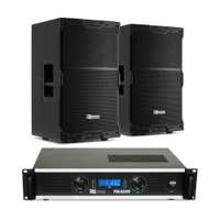 Power Dynamics PDY212 Passieve speakerset met versterker - Ideaal voor horeca - 12 inch - 1400W