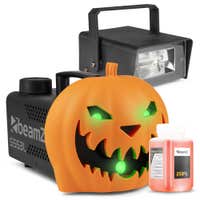 BeamZ Halloween rookmachine partyset - Met opklikbare pompoen - stroboscoop en lichteffecten