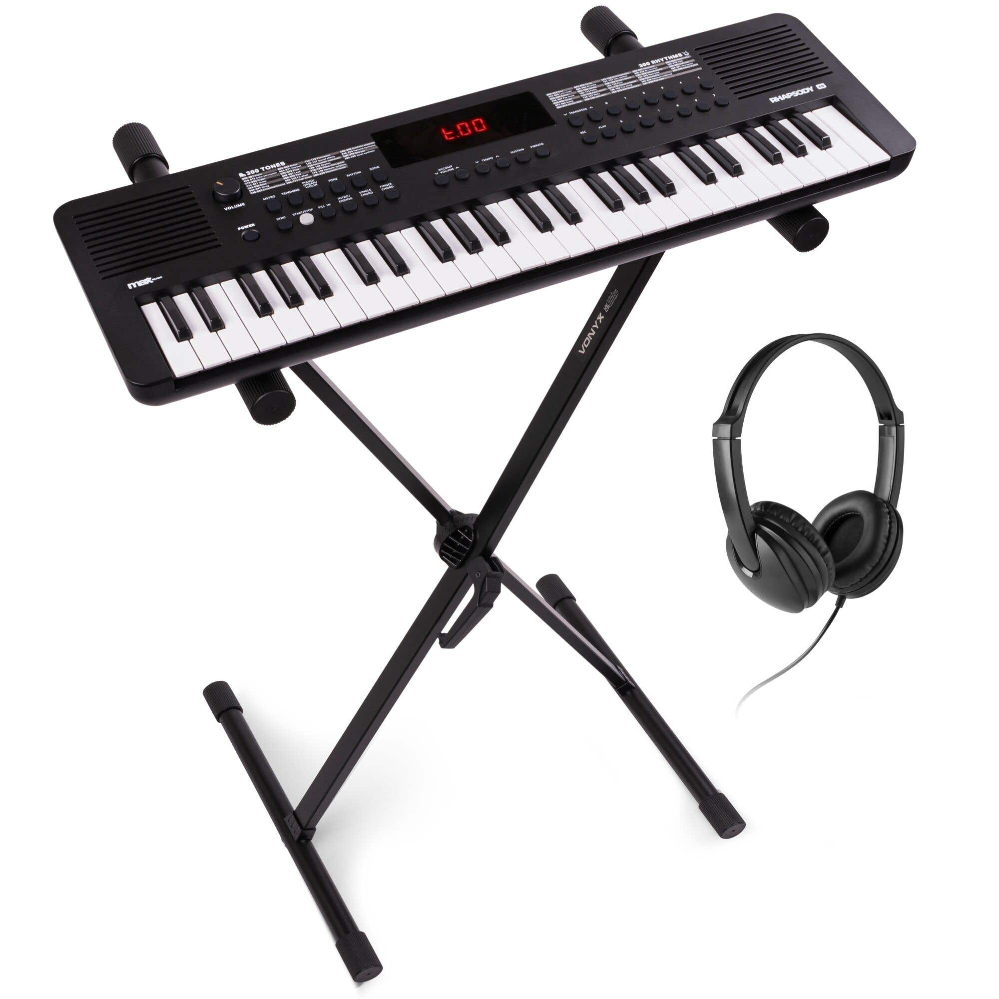 MAX Rhapsody49 keyboard set met 49 toetsen - Complete beginners set met standaard en koptelefoon