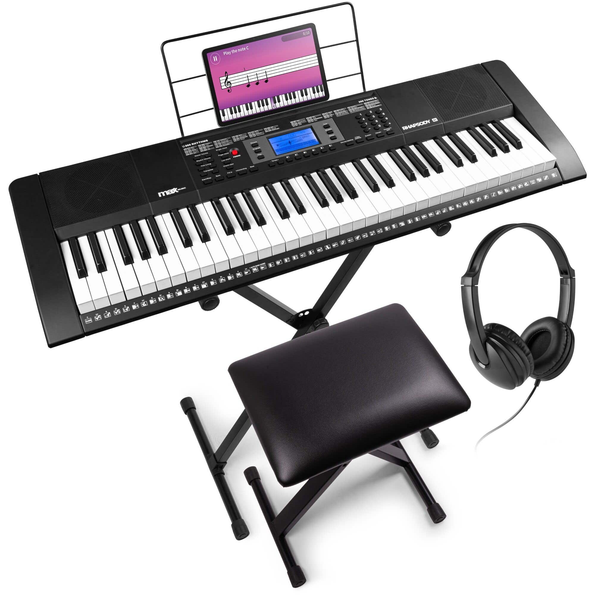 MAX Rhapsody61M Complete luxe keyboard set met 61 aanslaggevoelige toetsen en accessoires