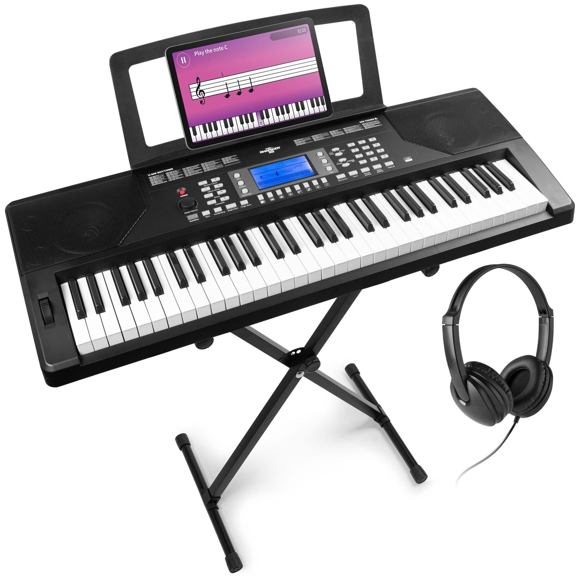 MAX Rhapsody61P keyboard set - inclusief standaard en koptelefoon - 61 aanslaggevoelige toetsen