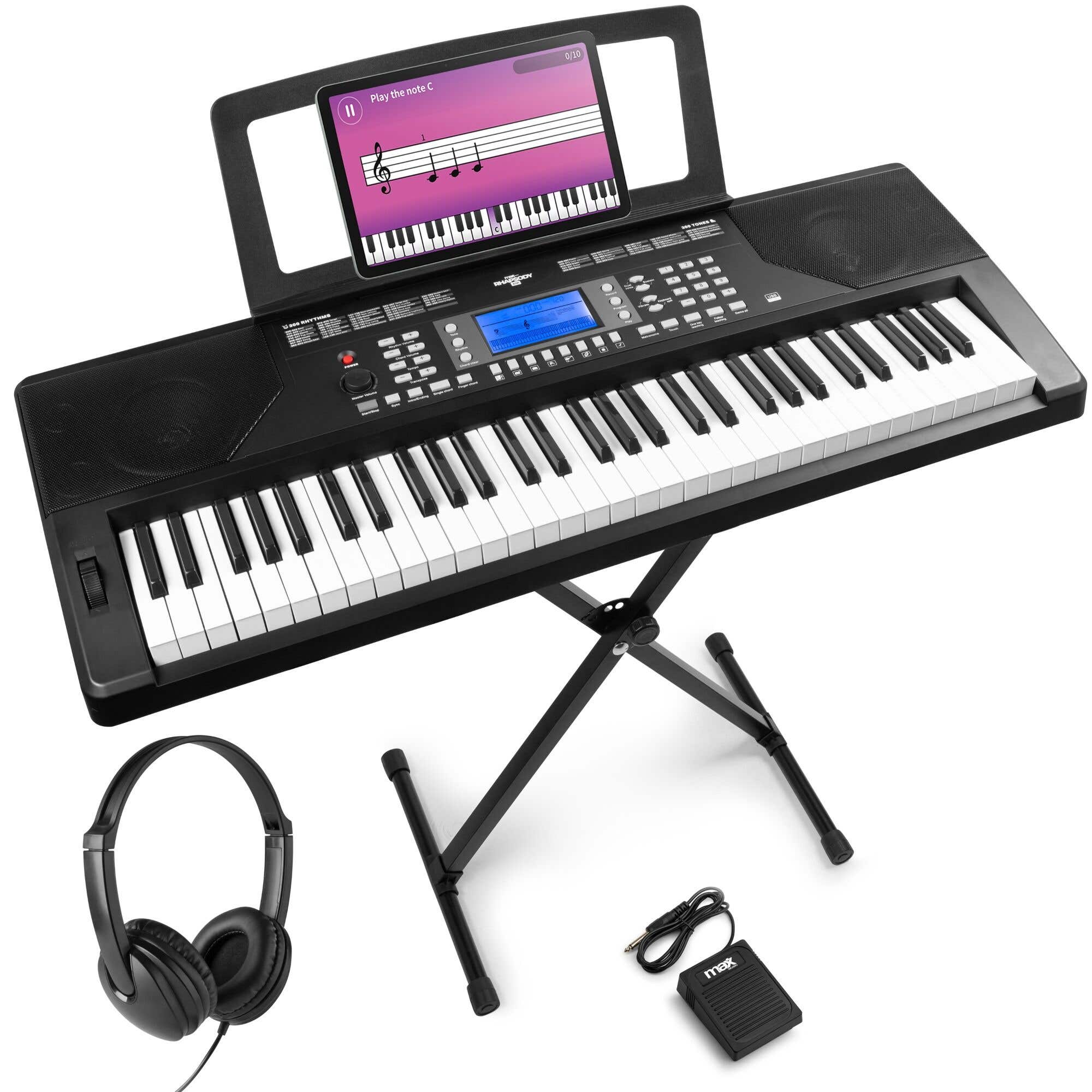 Max Rhapsody61P keyboard set met sutainpedaal, standaard en koptelefoon - Complete keyboard set