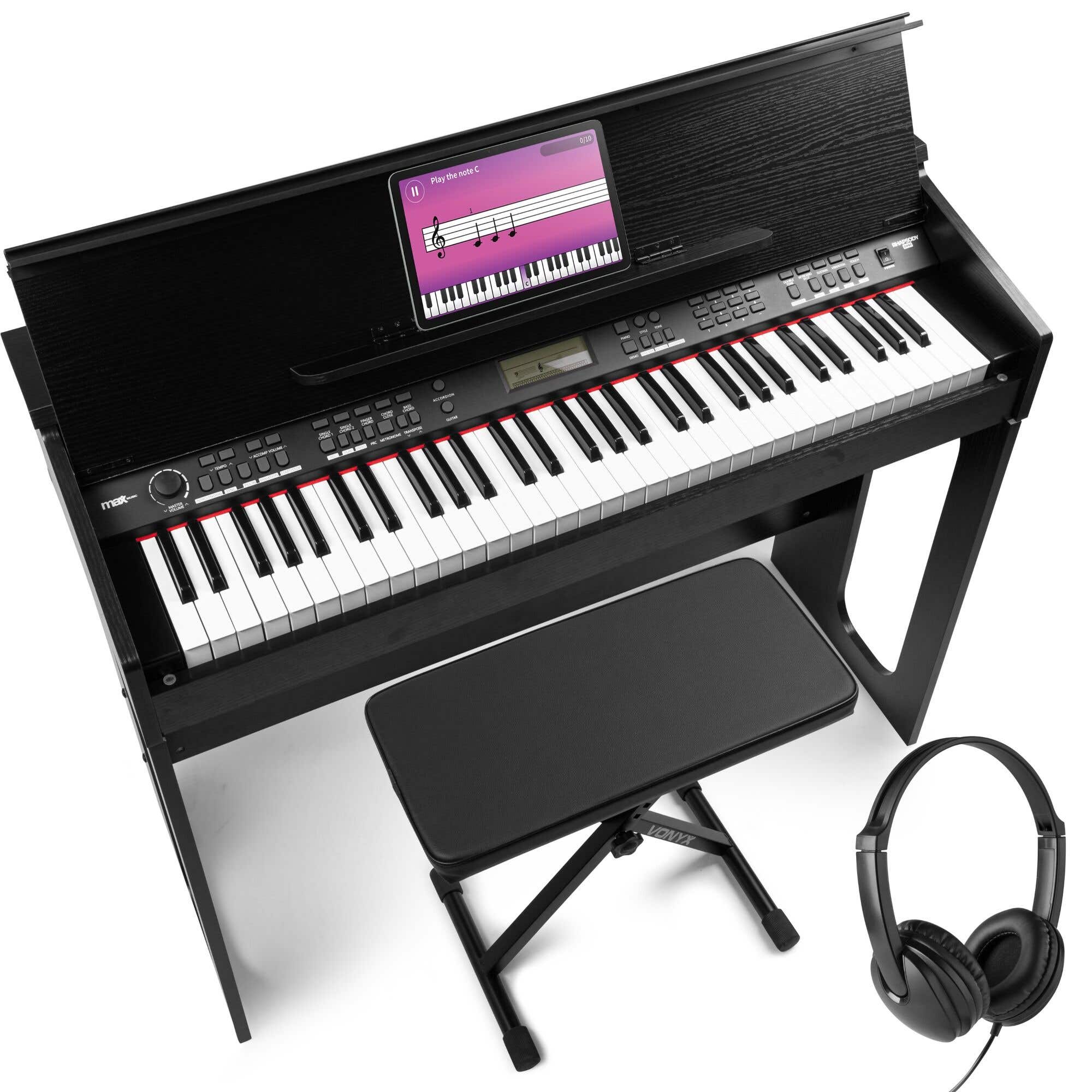 MAX RhapsodyDP61 complete keyboard set - digitale piano met meubel inclusief bankje en koptelefoon 