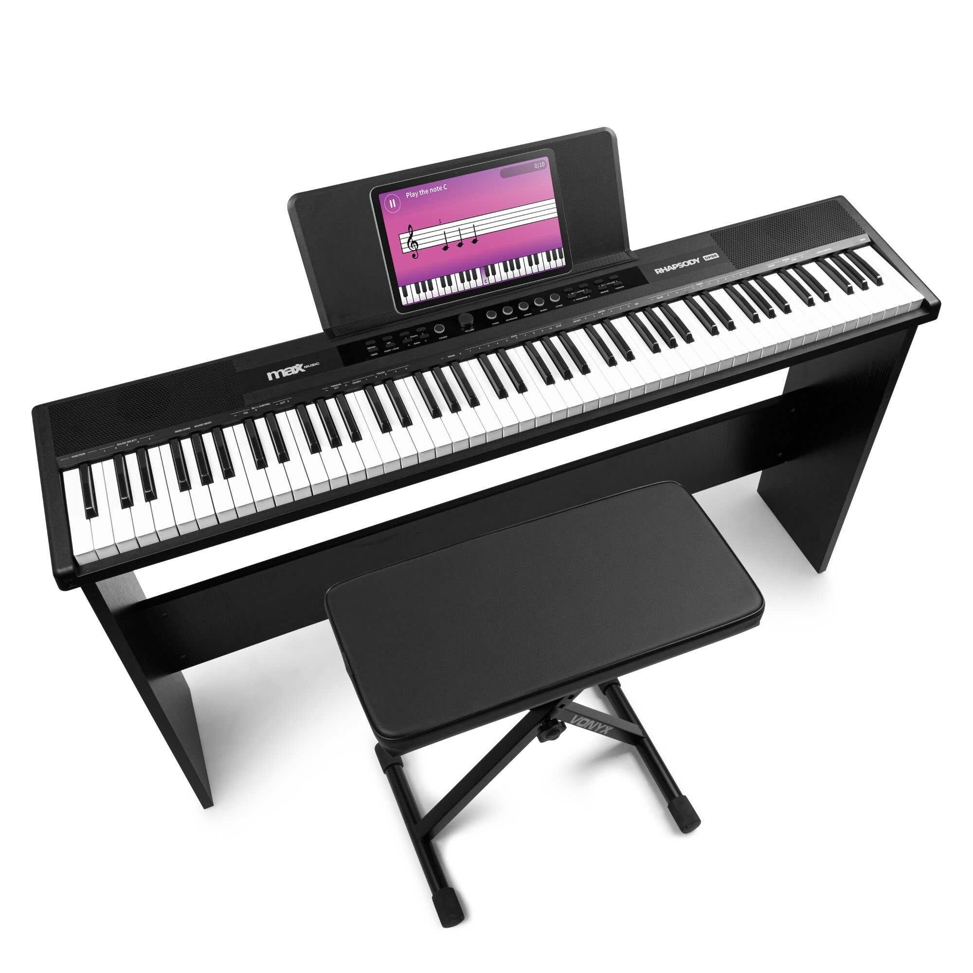 MAX RhapsodyDP88P Digitale Piano set met meubel en keyboardbankje - 88 aanslaggevoelige toetsen