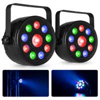 Fuzzix set van 2 PLF15 Party LED parren - 9x 2W RGB LED’s en 6W centrale LED - Met DMX