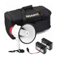 Vonyx MEG025 complete megafoon set met draagtas en 2x lithium-ion accu’s - Rood-witte megafoon - 25W