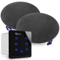 Power Dynamics Powerline A50B Set met inbouw audio versterker en 2 plafondspeakers - Zwart