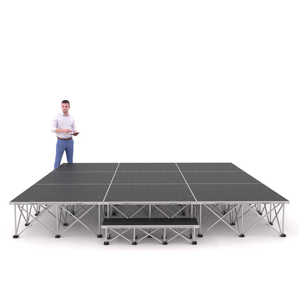 Power Dynamics Compleet podium met trede - Podium met opvouwbare poten - 300 x 300 x 40 cm