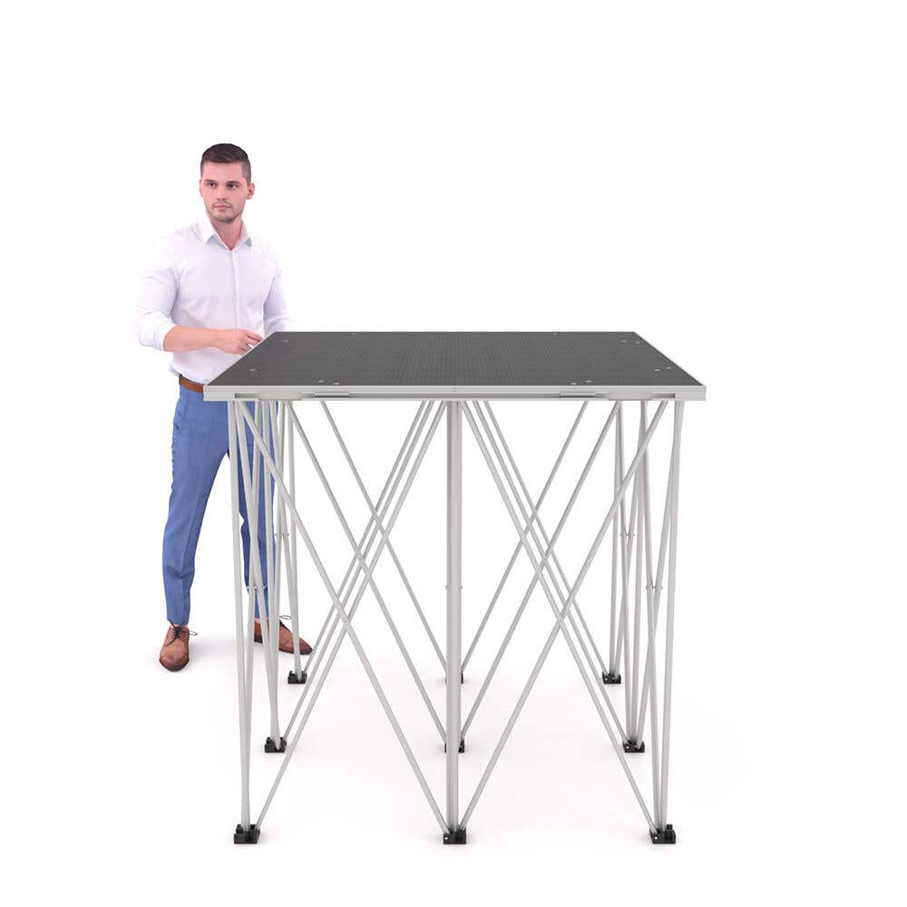 Power Dynamics sprekerspodium - Verhoger met antislip topdek en opvouwbare poten- 100 x 100 x 100 cm 