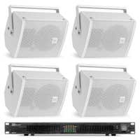 Power Dynamics PDW5W geluidsinstallatie met 4 speakers en versterker - Voor horeca - 800W - Wit
