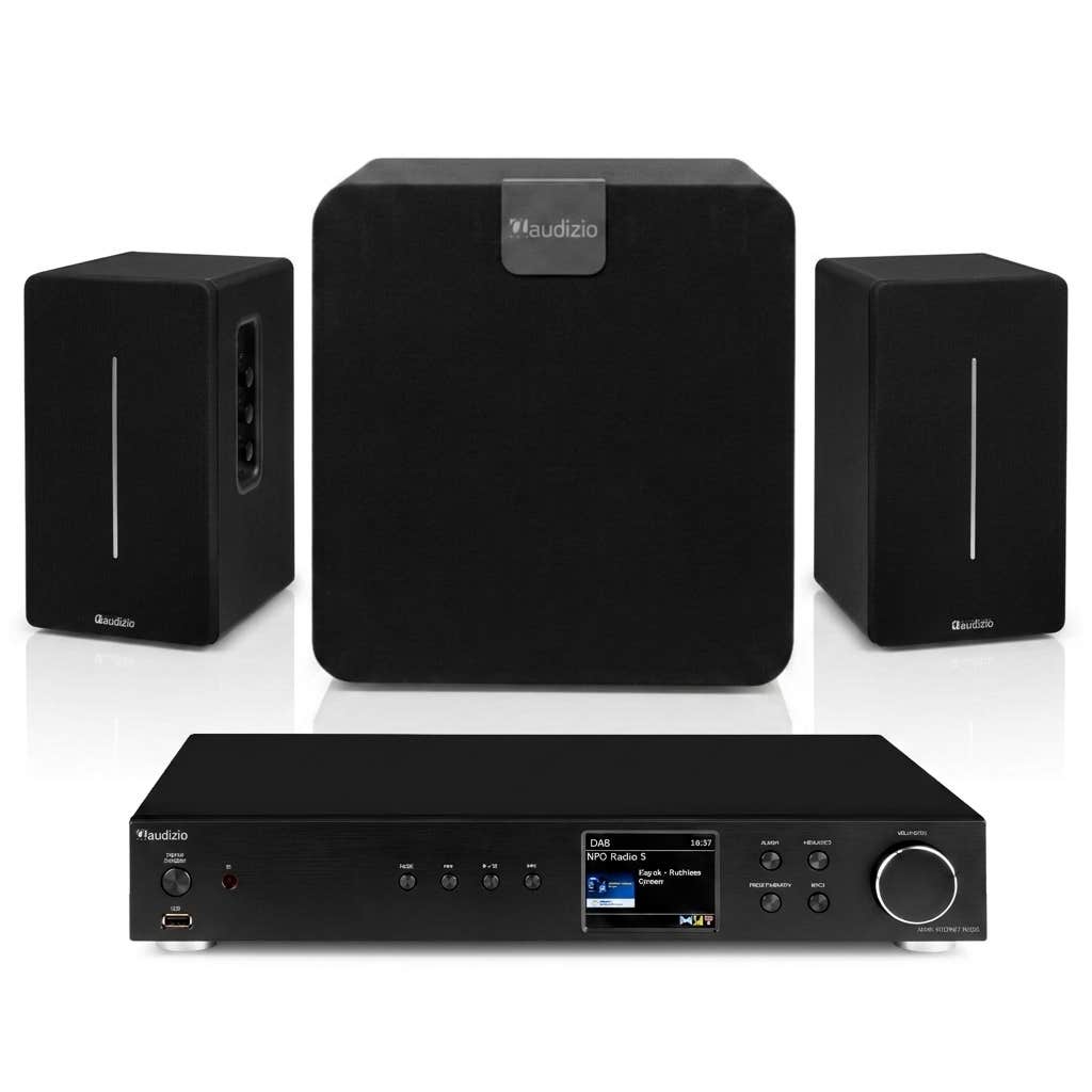 Audizio HiFi set - Stereo installatie met tuner, speakers en subwoofer - Wifi radio, DAB en Bluetooth