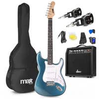 MAX GigKit draadloze elektrische gitaar set - Met zender en ontvanger - Complete starterset - 4/4 - Petrol
