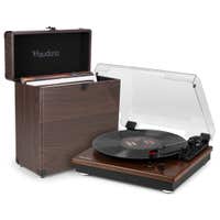 Audizio RP112D platenspeler met platenkoffer - Bluetooth in/out en ingebouwde speakers - Darkwood