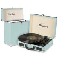 Audizio RP114BL platenspeler met platenkoffer - Platenspeler met boxen en PC software - Blauw