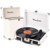 Audizio RP116CR platenspeler met platenkoffer - LP speler met speakers - Bluetooth in/out - Crème