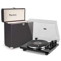 Audizio Toledo premium platenspeler met platenkoffer - HiFi platenspeler Bluetooth - Zwart