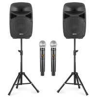 Vonyx karaoke speaker set met statieven en 2 draadloze microfoons - 1000W - Bluetooth