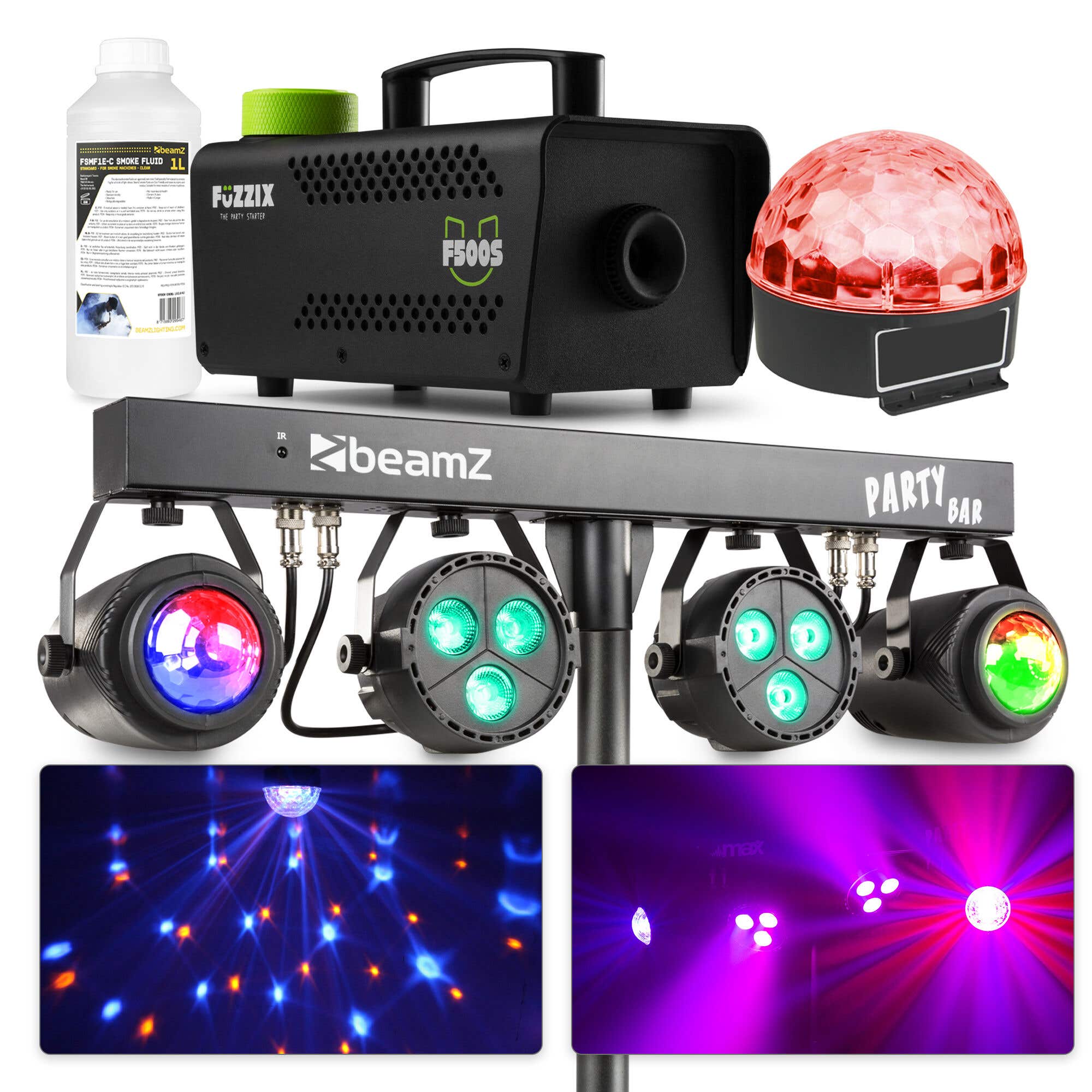 MAX Afterparty feestverlichting set - Met partybar, discolamp en rookmachine - RGBW LED’s