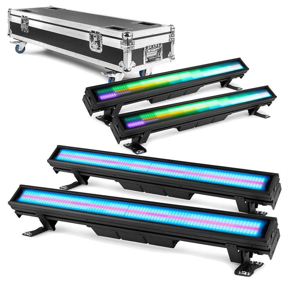 BeamZ Pro LCB400IP LED bar set - 4 LED barren met flightcase - IP65 waterdicht - Koppelbaar 