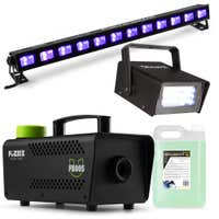 BeamZ complete Halloween lichtset - Met stroboscoop, blacklight bar en rookmachine met 5L vloeistof