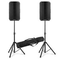Vonyx VD712A actieve speakerset met Bluetooth, draadloze Stereo Pairing, statieven - 12 inch - 1600W