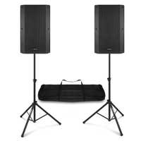 Vonyx DJ speaker set - 12 Inch actieve speakerset met statieven - Bluetooth - 800W