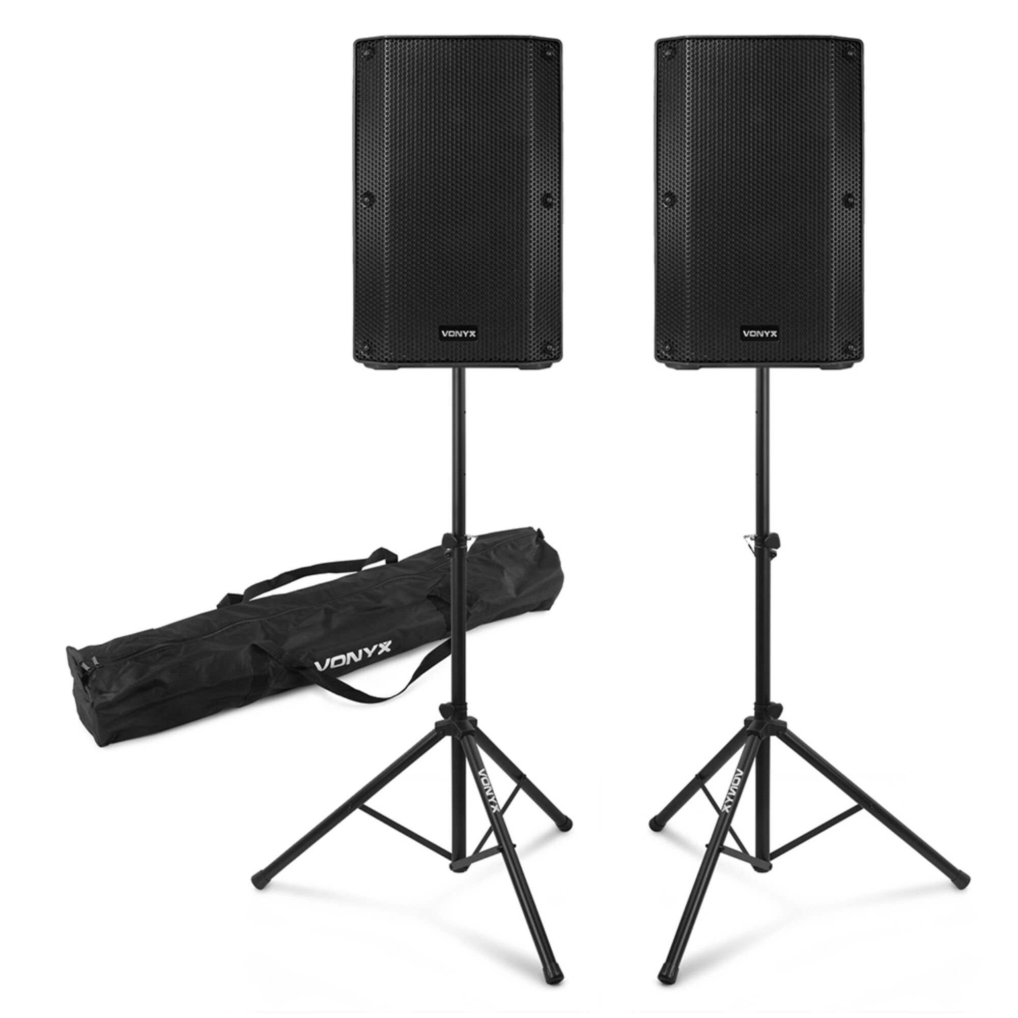 Vonyx Passieve speakerset - PA systeem met 2 passieve speakers en 2 standaards - 10 inch - 1000W