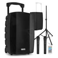 Vonyx VSP200 Portable speaker - Met 2 microfoons, beschermhoes en statief - Bluetooth - 200W