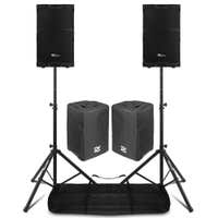Power Dynamics PDY212A actieve speakerset met statieven en beschermhoezen - 12 inch - 1400W