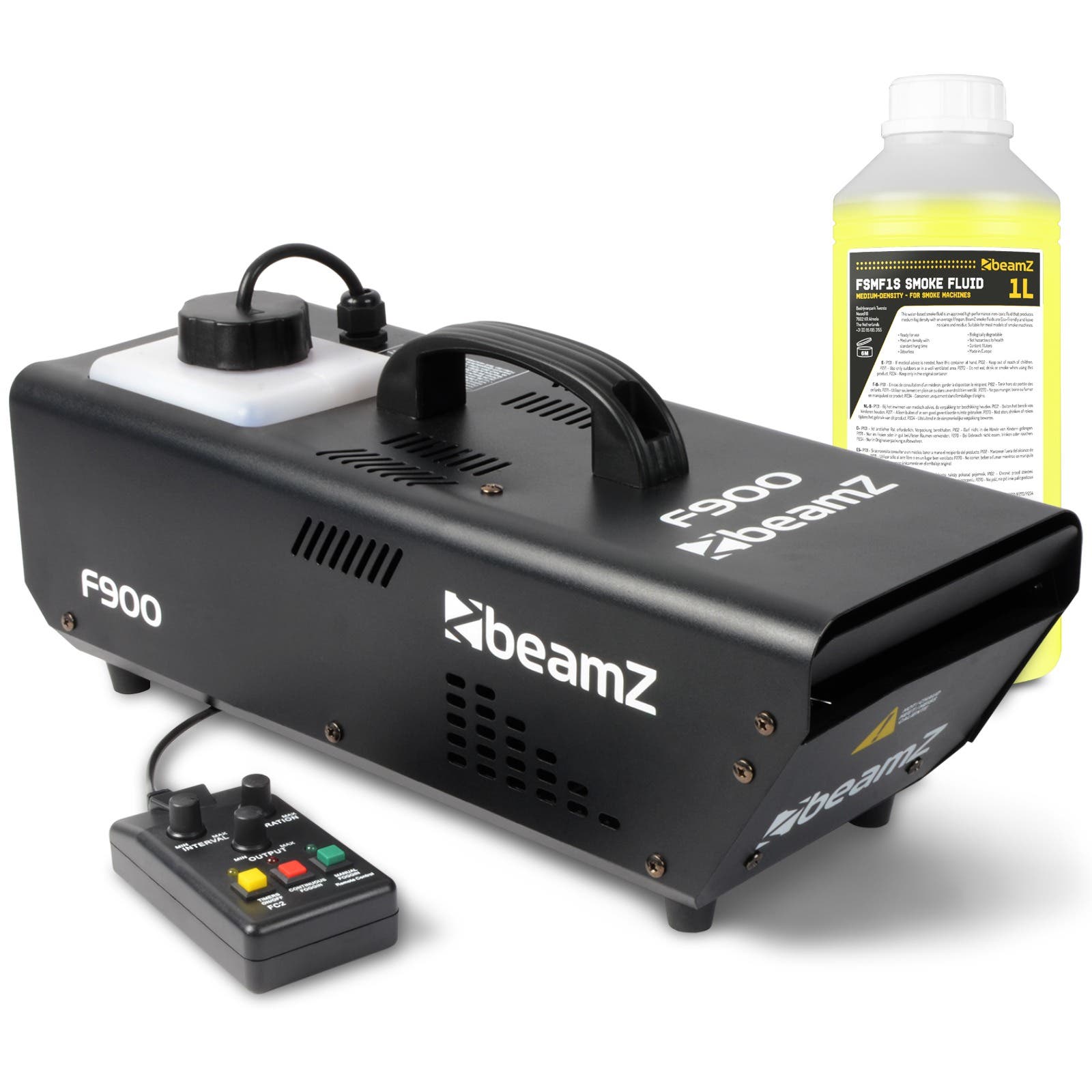 BeamZ F900 fazer rookmachine met 1 liter rookvloeistof - Inclusief afstandsbediening - 900W