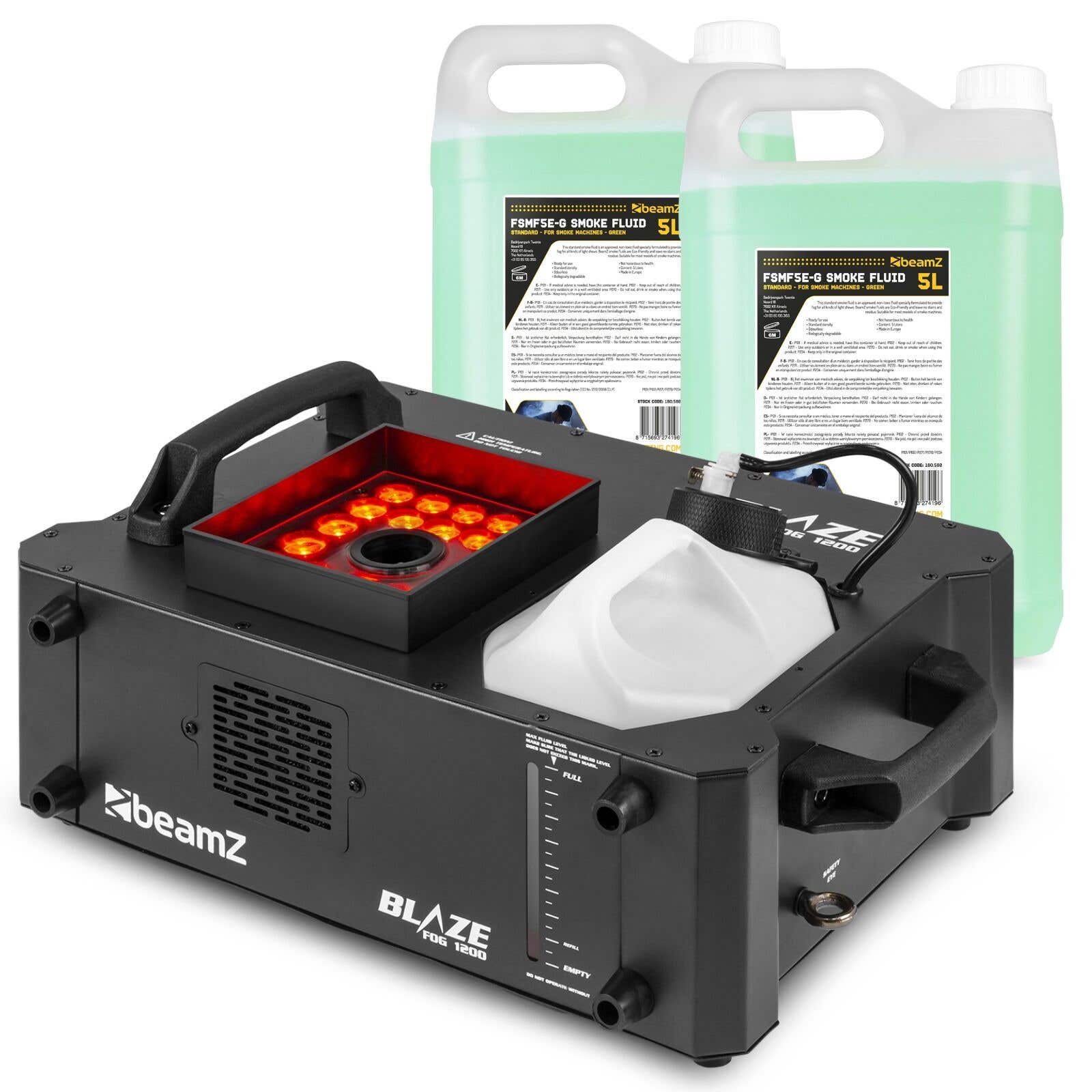 BeamZ BLAZE1200 rookmachine - Horizontale en verticale rook - 24x 4W RGBA LED’s - 10 liter vloeistof