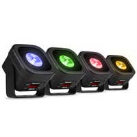 BeamZ BBP12 mini accu uplight set - 4x IP65 waterdichte uplights - Met 12W RGBAL LED’s - WDMX
