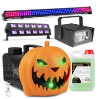 BeamZ Halloween rookmachine set XL - Pompoen rookmachine - Met LED bar, blacklight en 2L vloeistof