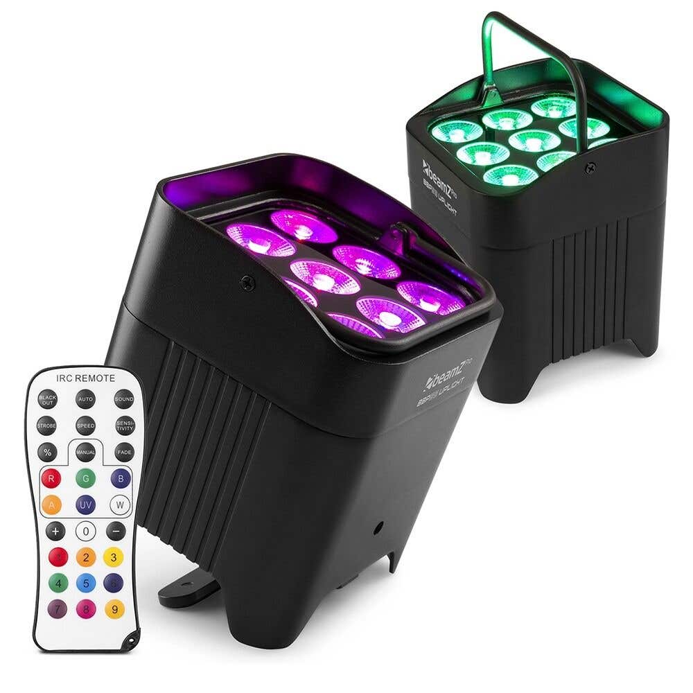 BeamZ Professional BBP59 uplight set van 2 stuks - IP65 Waterdicht - Verwisselbare accu - RGBWA-UV
