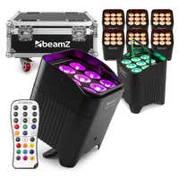 BeamZ Professional BBP59 uplight set van 8 stuks met flightcase - IP65 Waterdicht - RGBWA-UV