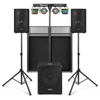 Vonyx complete DJ setup - DJ set met Actieve speaker set met sub, Partybar en DJ Booth - 800W