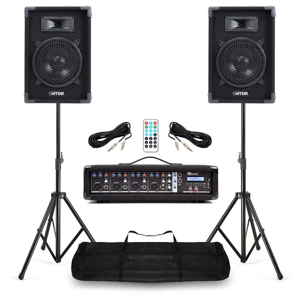 Complete PA-set voor zangers met 8 inch speakers & 4-kanaals mixer