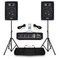 Complete PA-set voor zangers met 8 inch speakers & 4-kanaals mixer