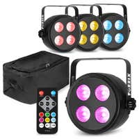 Fuzzix set van 4 PLF20 Party LED parren in flightbag - 4x 12W LED’s - Met DMX en afstandsbediening