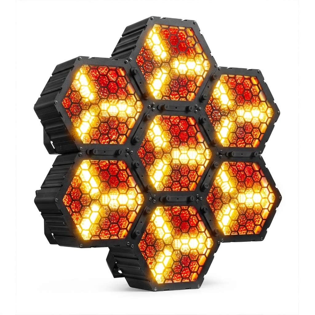 BeamZ Set van 7x RB90-5 Retro Blinders - 3x 30W RGB/WW LED’s - 5 pins DMX