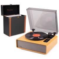 Audizio Laredo premium platenspeler - HiFi platenspeler Bluetooth in/out - Met platenkoffer - Bamboe