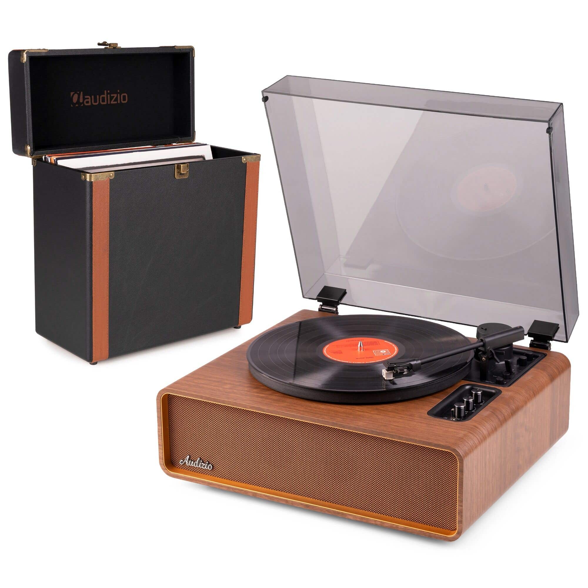 Audizio Laredo premium platenspeler - HiFi platenspeler Bluetooth in/out - Met platenkoffer - Bruin